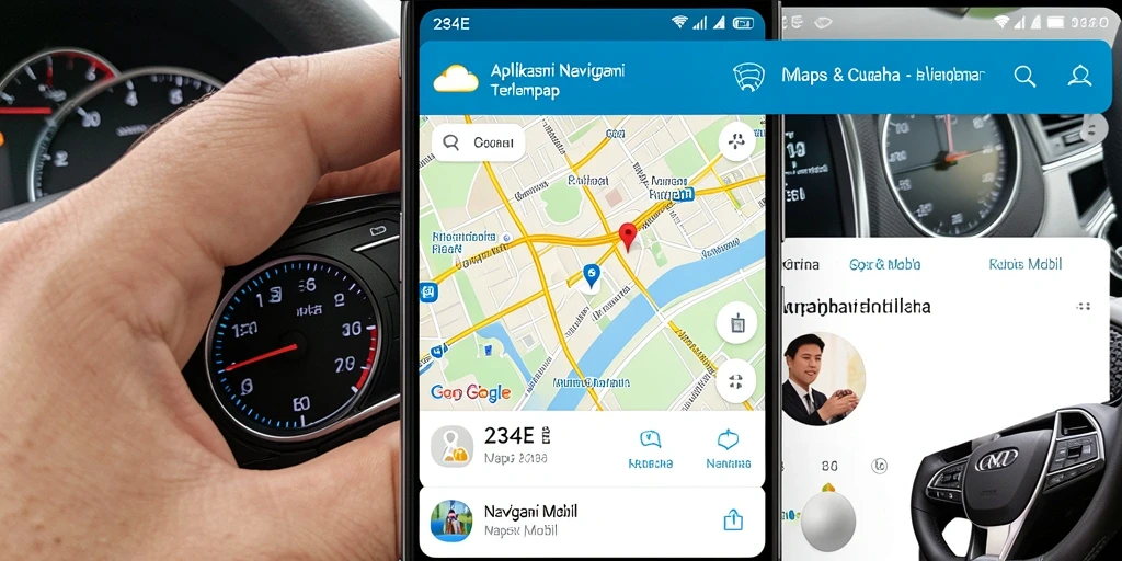 Tampilan antarmuka aplikasi 234E untuk navigasi mobil.