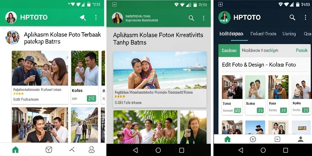 Antarmuka HPTOTO yang intuitif untuk membuat kolase foto yang menarik.