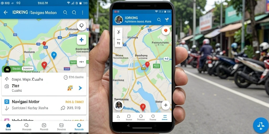 Tampilan antarmuka aplikasi IDRKING untuk navigasi motor.