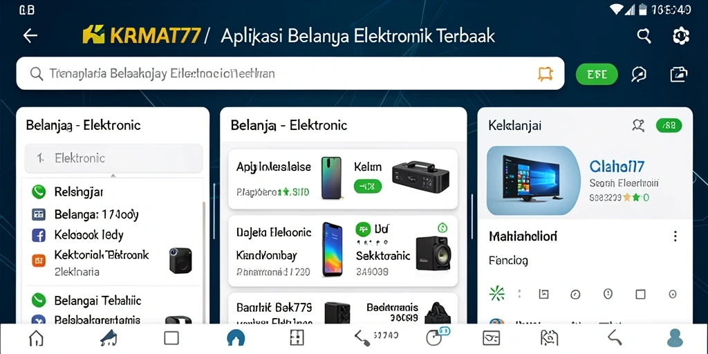 Antarmuka KRAMAT77 yang modern dan fungsional untuk belanja elektronik.