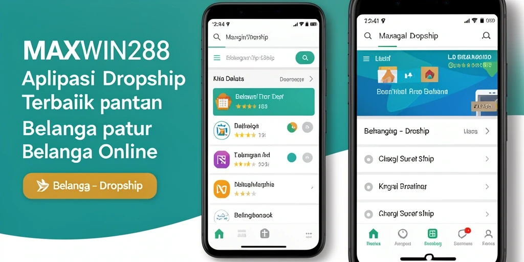 Antarmuka aplikasi MAXWIN288 yang sederhana untuk belanja Dropship.