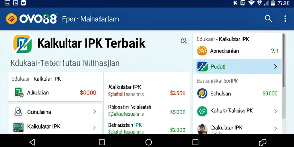 Tampilan antarmuka aplikasi OVO88 untuk Kalkulator IPK.
